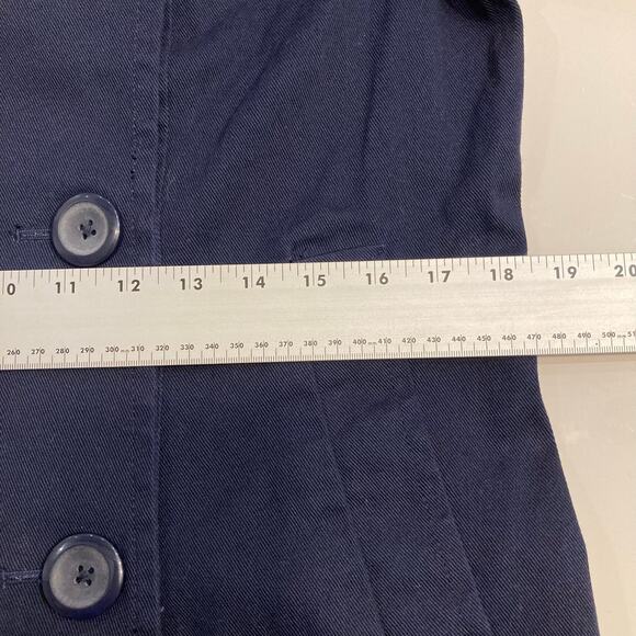 NWOT H&M Jacket 16 Navy Collar Double Breasted Buttons Cotton Elastane - Picture 15 of 16